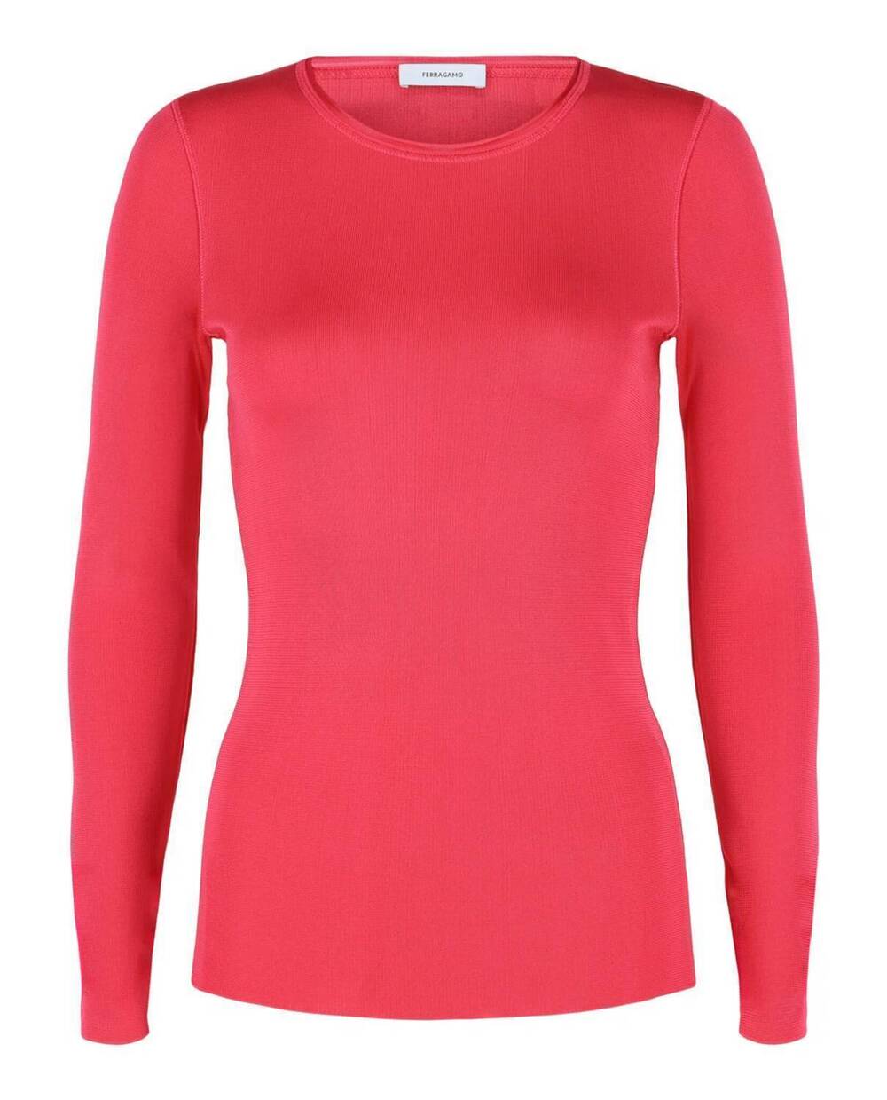 NEW SALVATORE FERRAGAMO women's long sleeve top in fuschia